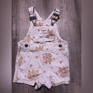 OshKosh B'gosh Kids Overalls - White with Floral Print